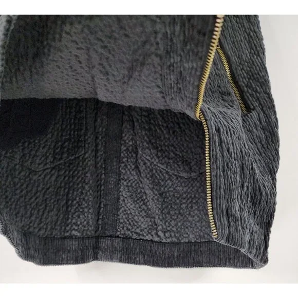 Urban Outfitters Skirt Womens Large Black Corduroy Zipper Pockets Mini - Picture 7 of 10
